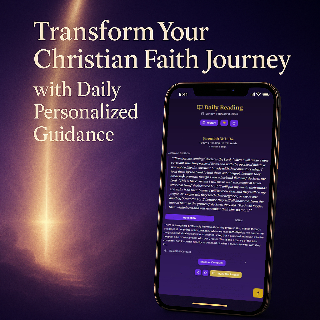 Guidance mobile app showing Today's Reading with biblical verse and reflection prompts